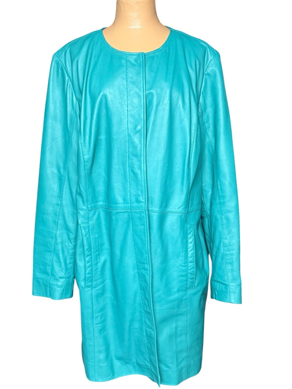 Jessica London, Turquoise Fine Soft Leather, Coat